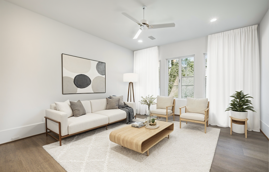 Salón Escandinavo Decorado Virtualmente con IA