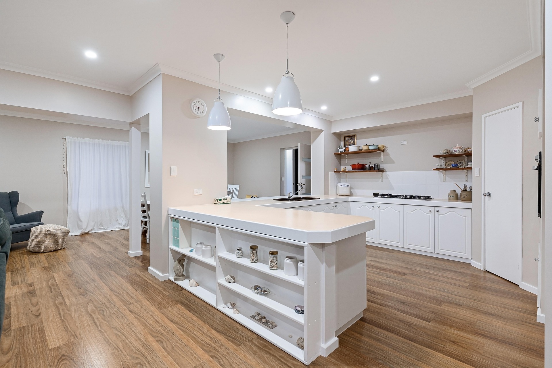 Living room AI staging — Stager AI production quality