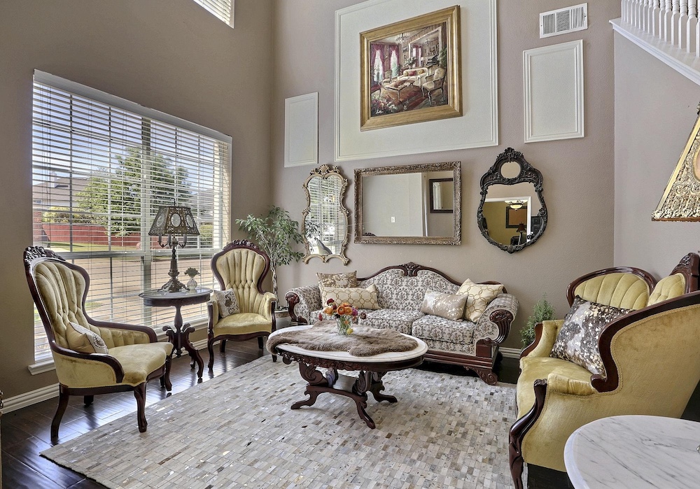 Living room AI staging — Stager AI vs VRX Staging