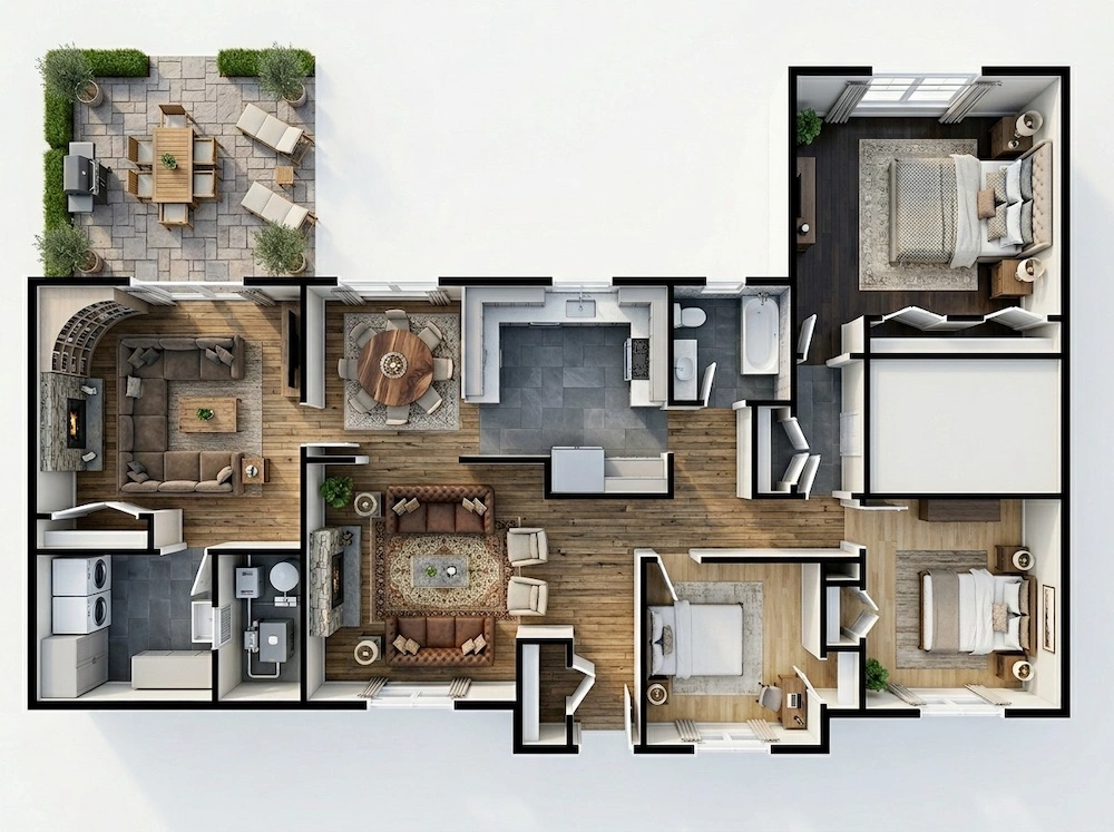 3D Furnished Floor Plan