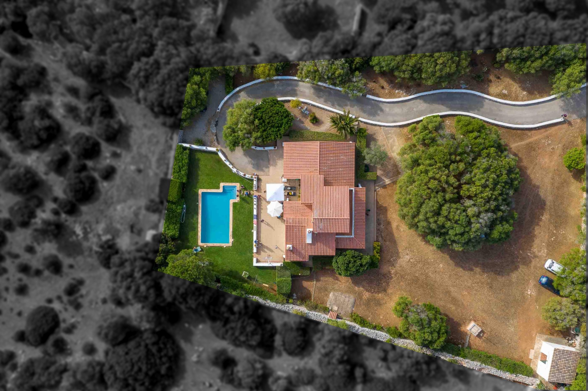 Outlined Property Boundary